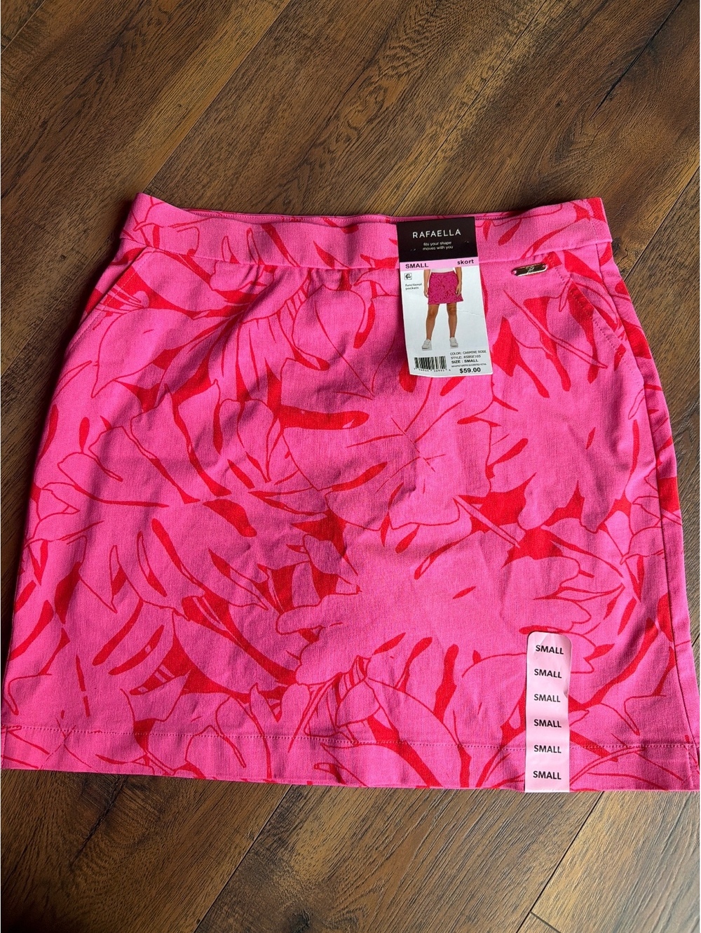 Rafaella Carmine Rose Skort Size Small with Functional Pockets